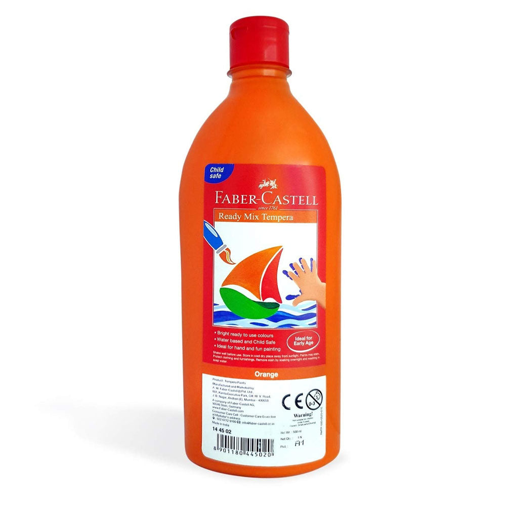 Faber-Castell Bouteille Gouache Peinture Ready Mix Tempera 500ml - Orange