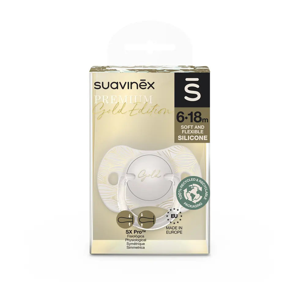 Suavinex Sucette Premium Silicone SX Pro Gris & Doré - 6-18M