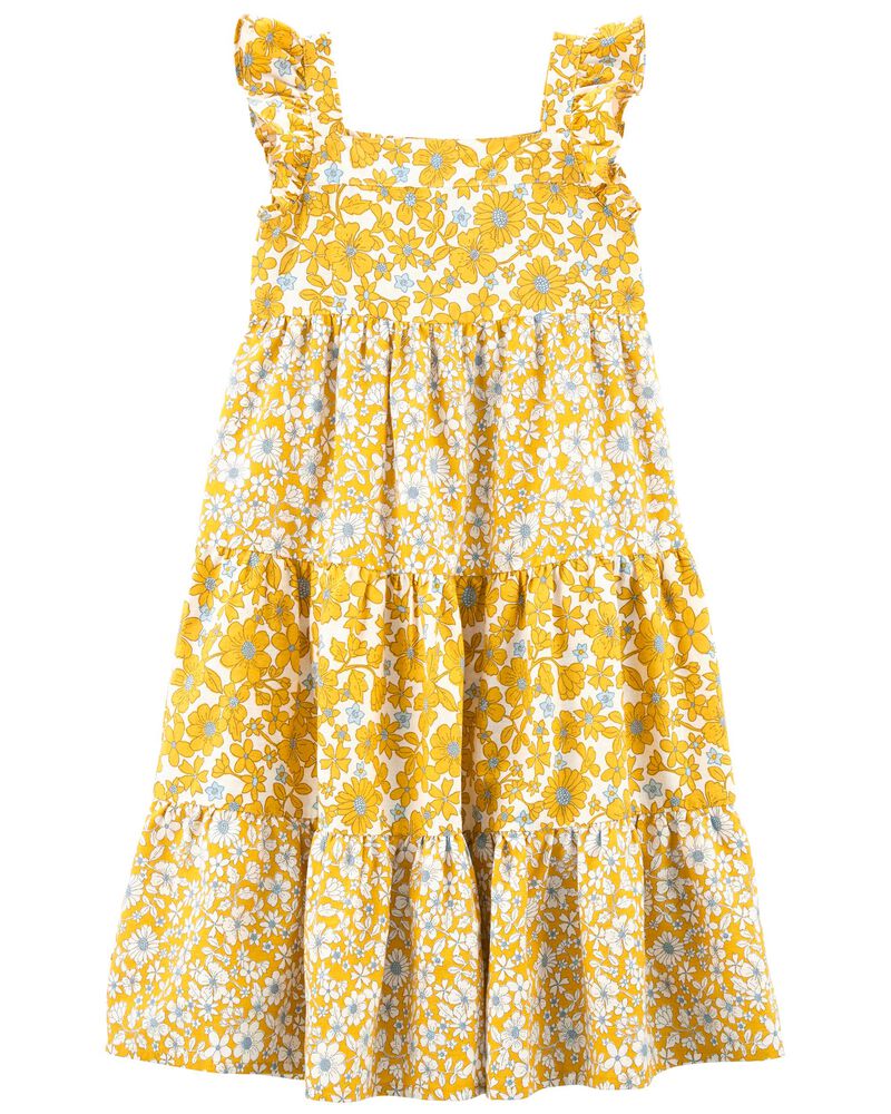 Robe En Lin Fleurie Carter's - Jaune