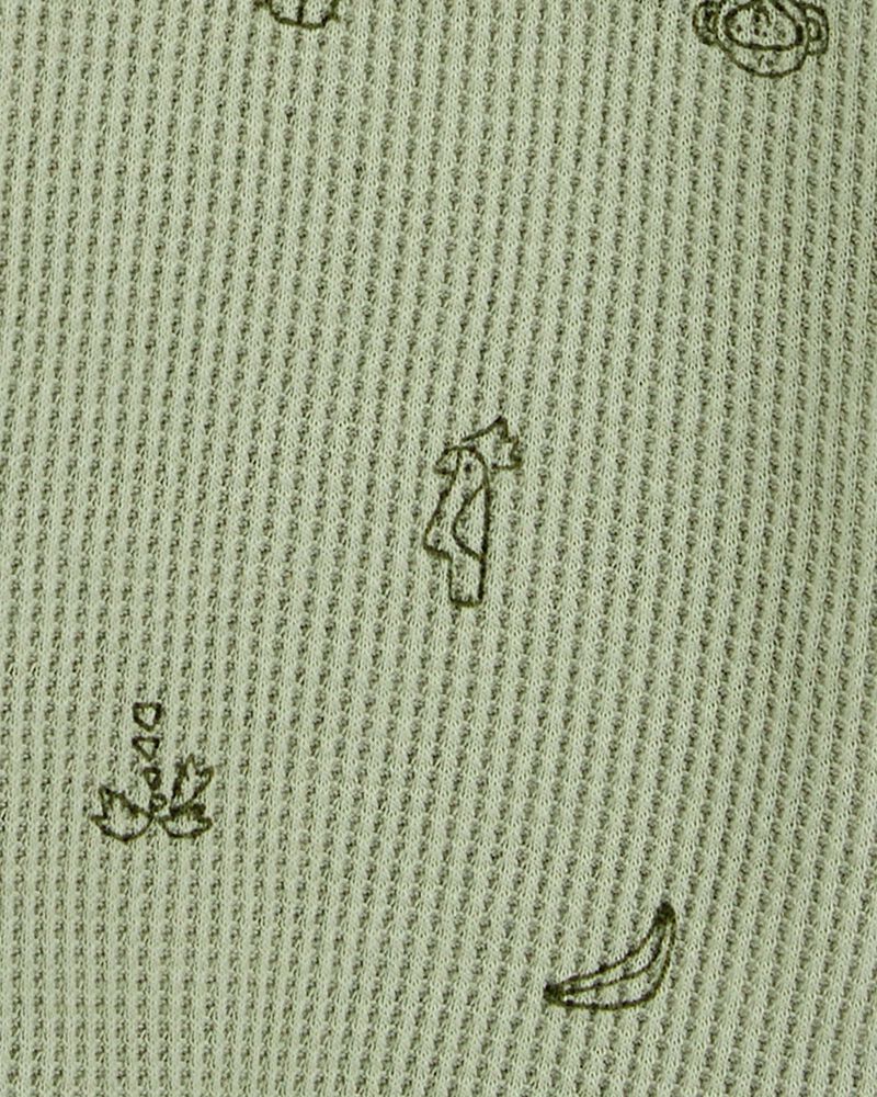 Barboteuse En Tricot Gaufré À Imprimé Jungle Carter's - Vert