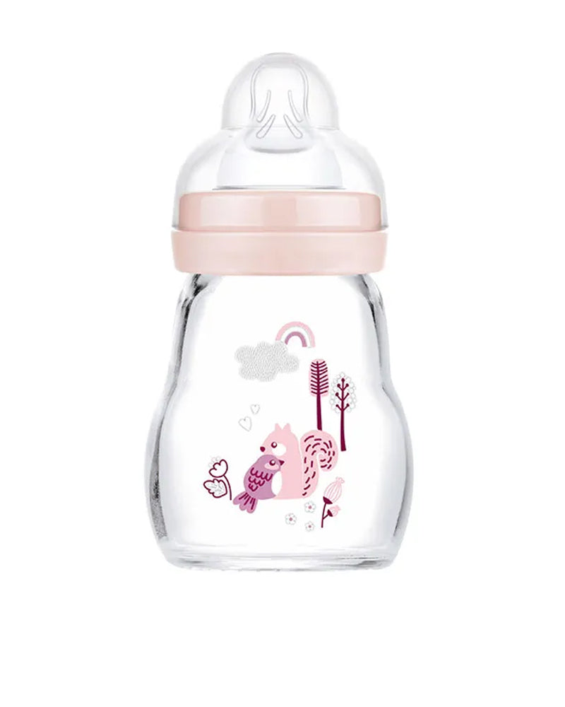 Biberon MAM en verre 170ml - Rose
