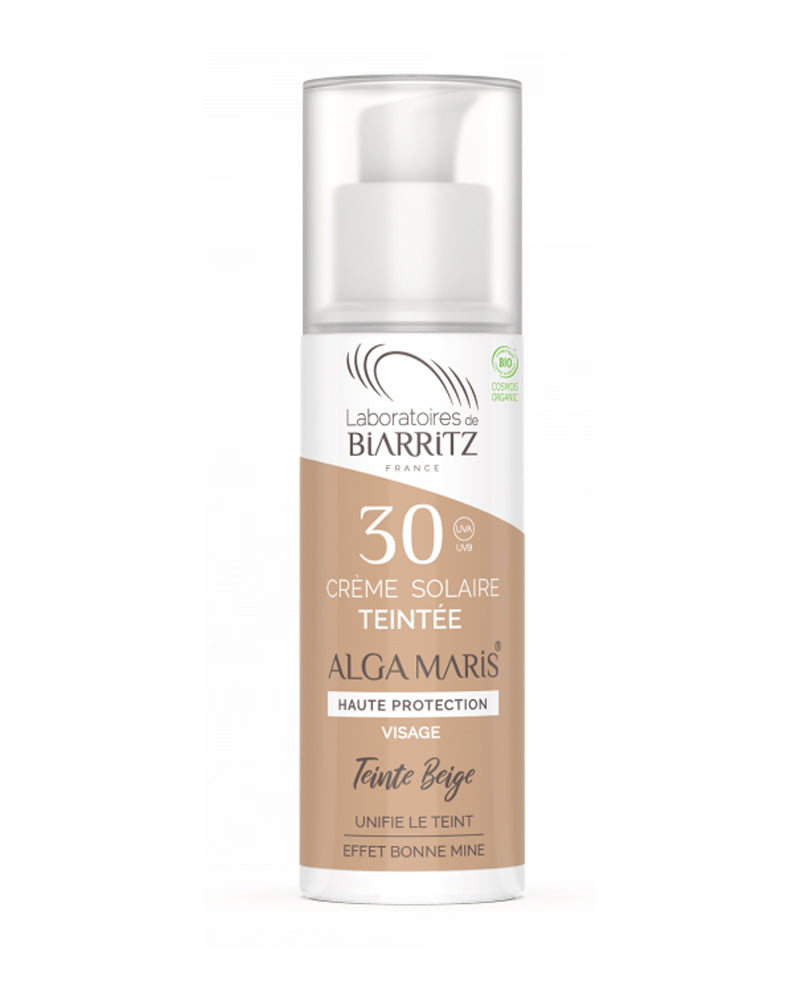 Biarritz Crème Solaire SPF30 Teintée Beige Certifiée Bio 50ml - Teinte Beige