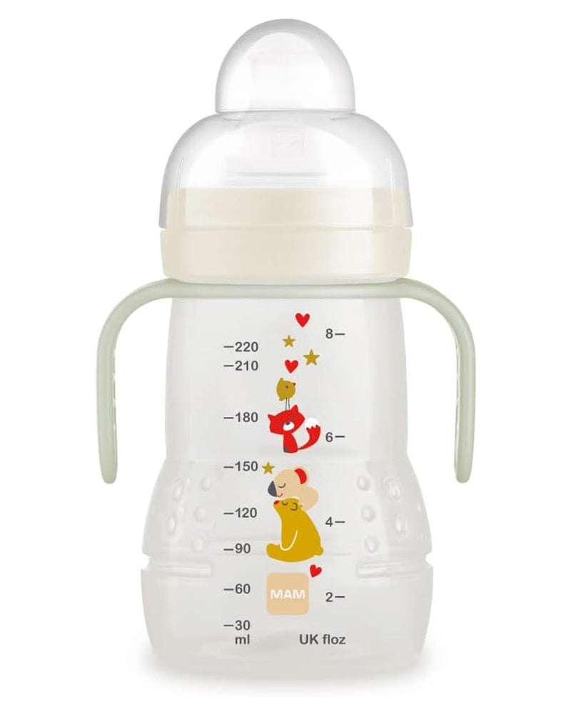 Biberon et tasse MAM Trainer 220ml - Blanc