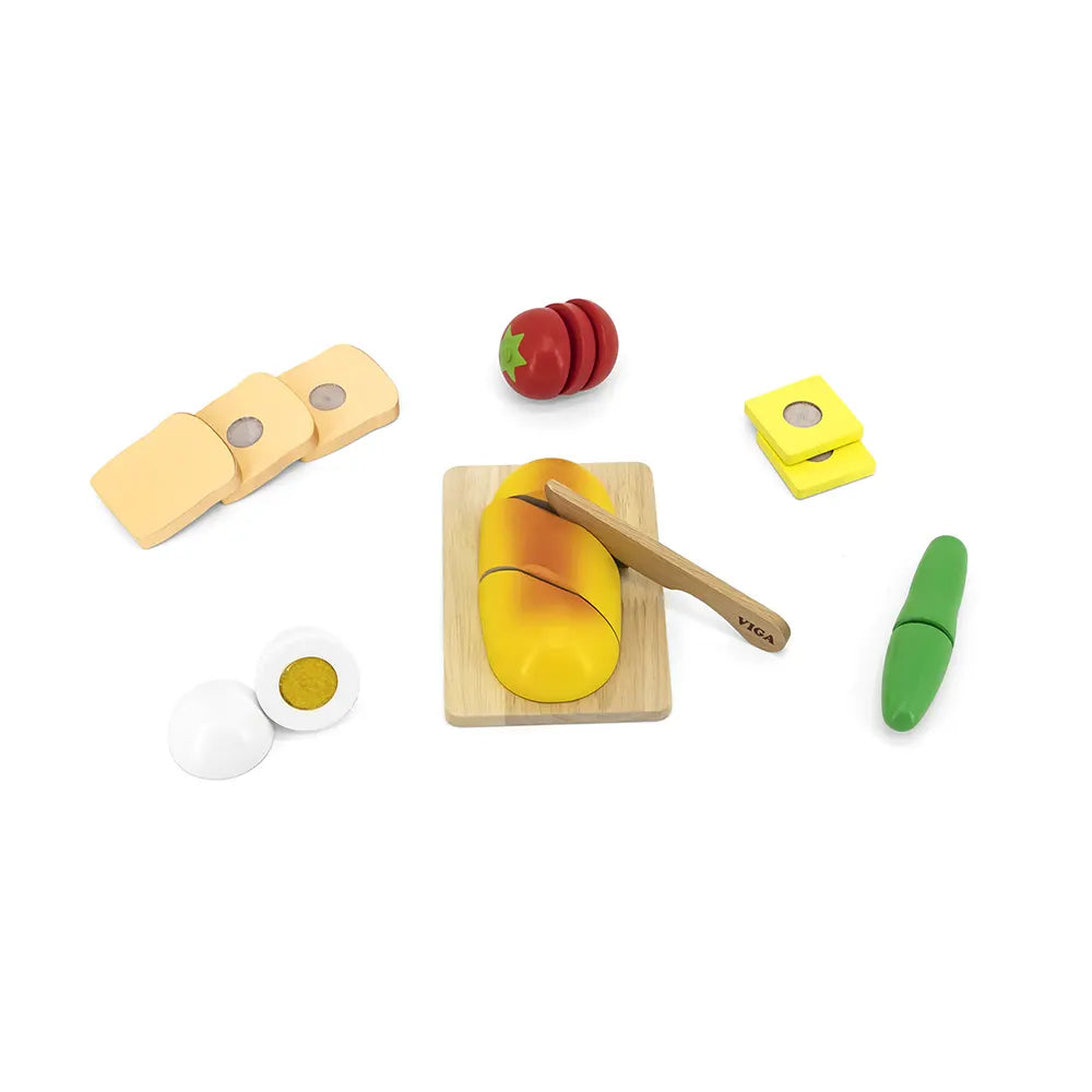 Viga Toys Set de Coupe de Petit Déjeuner 18M+