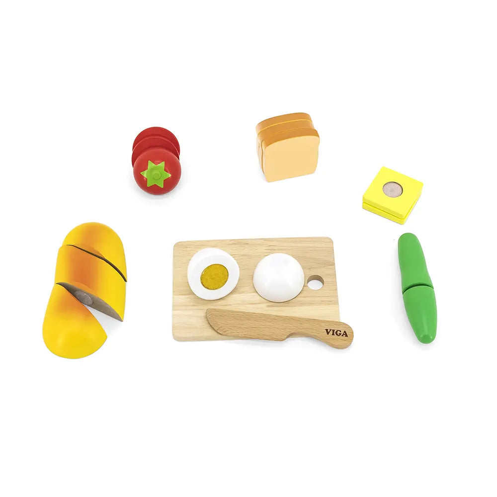Viga Toys Set de Coupe de Petit Déjeuner 18M+