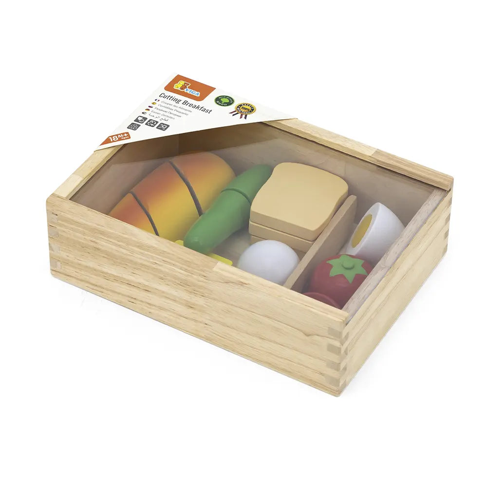 Viga Toys Set de Coupe de Petit Déjeuner 18M+