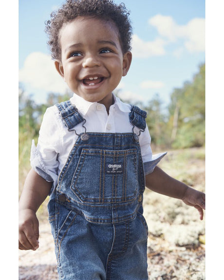 Salopette Classique En Denim Extensible Bébé OshKosh - Bleu Foncé