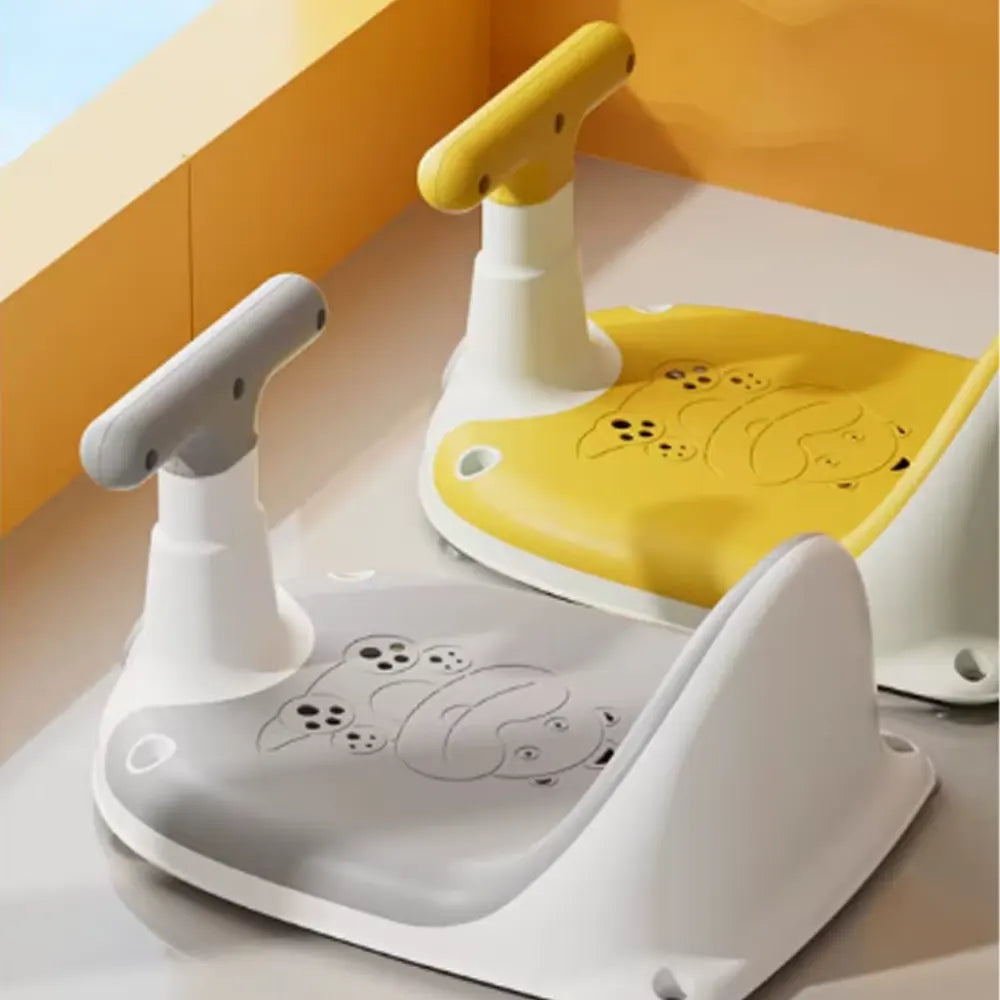 Siège de Bain Bébé avec Dossier & Poignée de Maintien