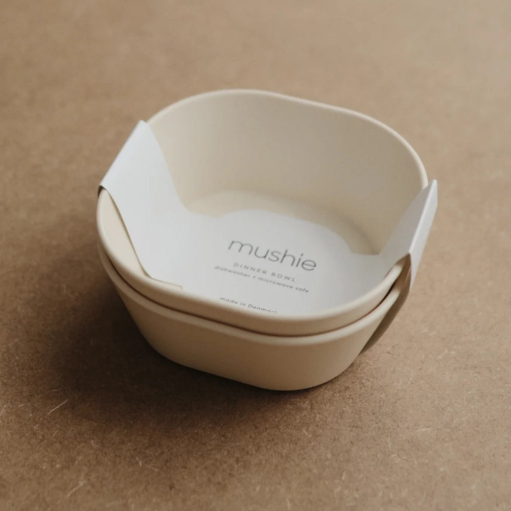 Mushie Set of 2 Square Dishes - Ivory