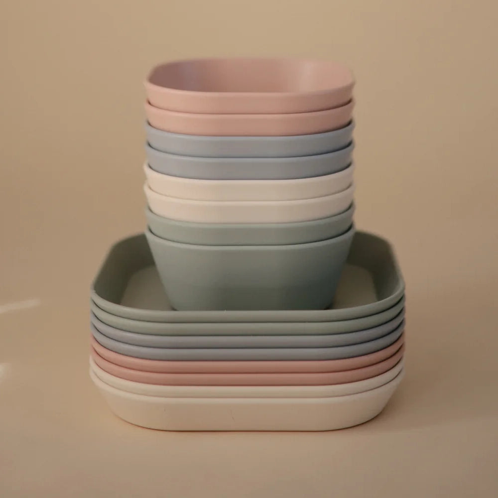 Mushie Set of 2 Square Dishes - Ivory