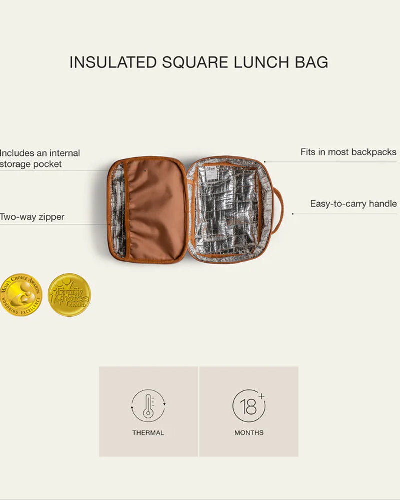 Sac à Lunch Isotherme Carré Citron - Leo Brick