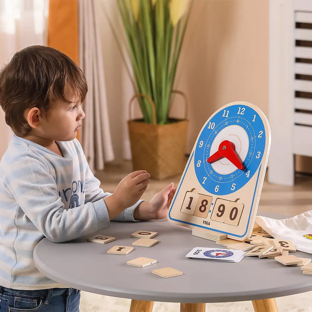 Viga Toys Horloge d'Apprentissage 3A+