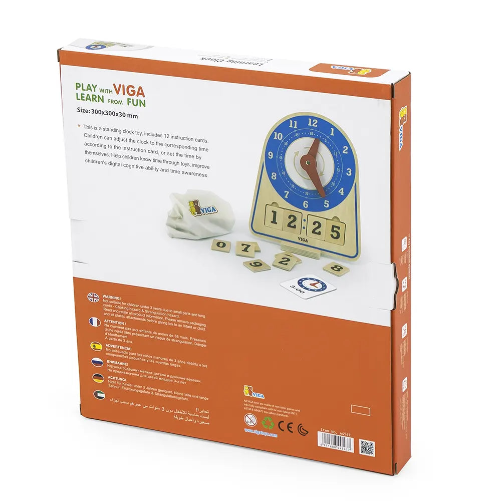 Viga Toys Horloge d'Apprentissage 3A+