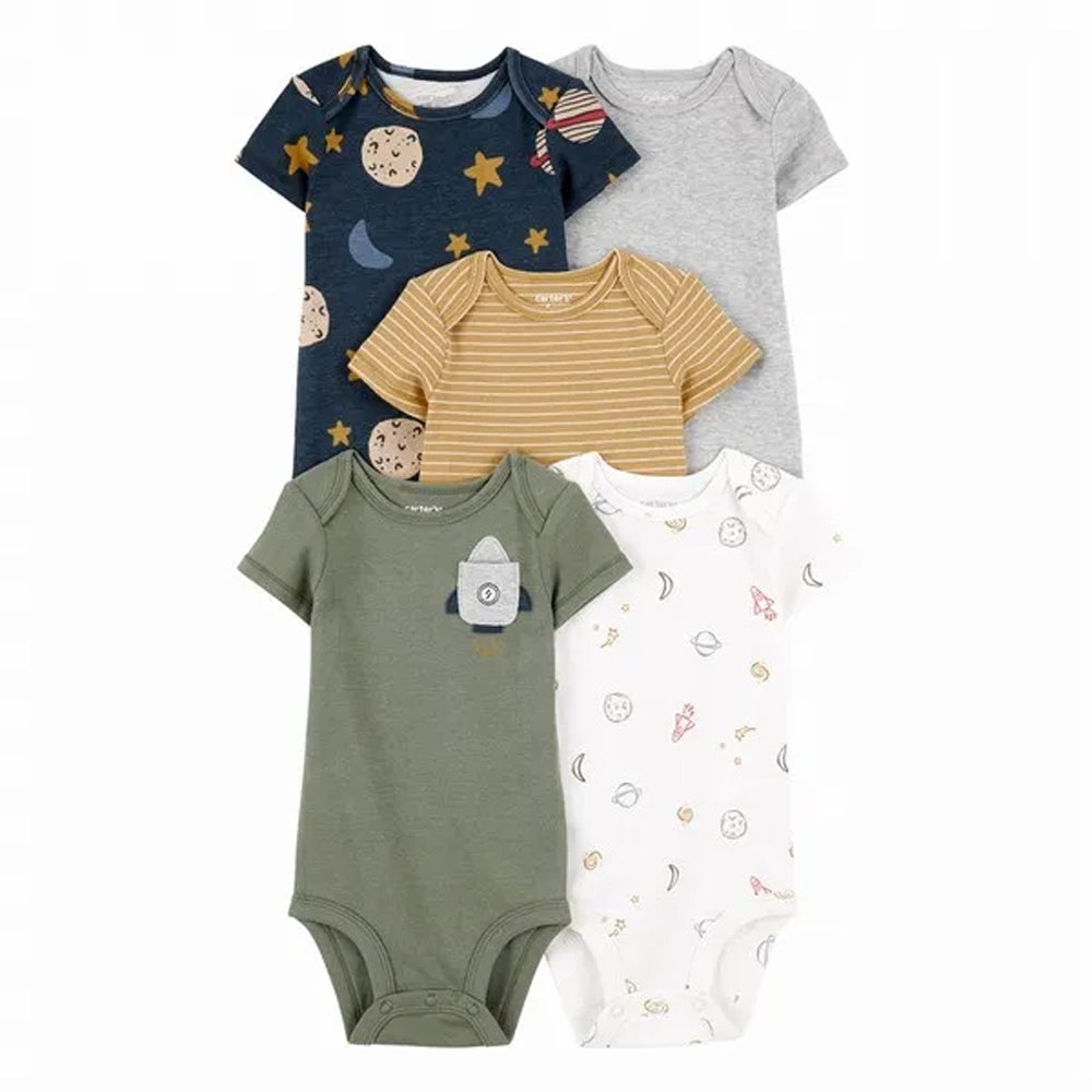 Carter's Baby Boy 5-Pack Short Sleeve Cotton Bodysuits