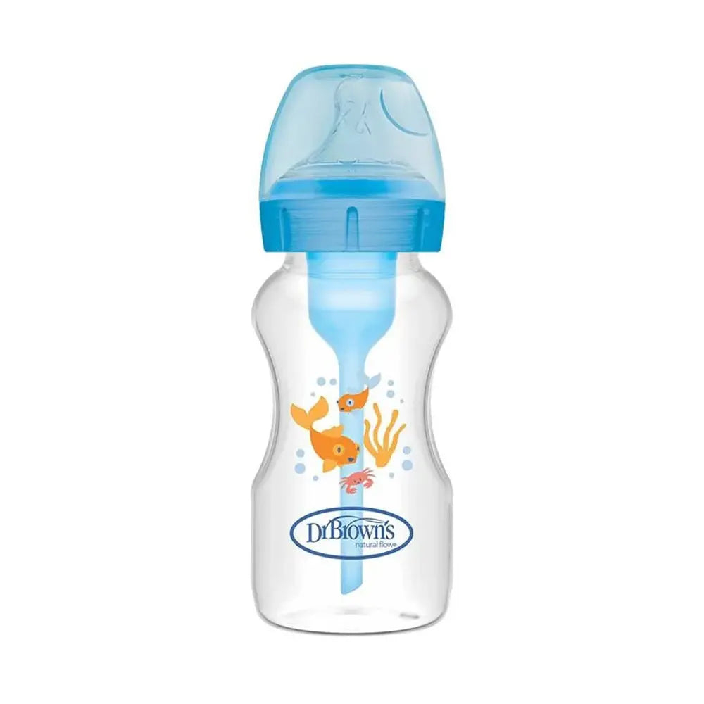 Dr. Brown’s Biberon Anti-Colique Options avec Col Large Bleu 270 ml