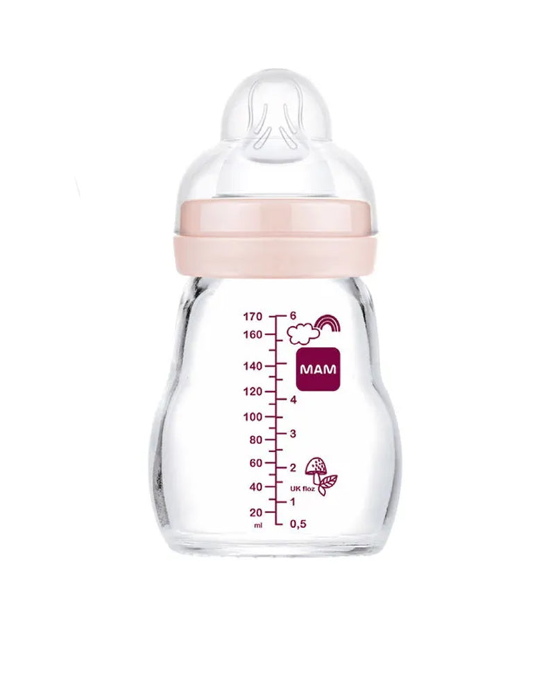 Biberon MAM en verre 170ml - Rose