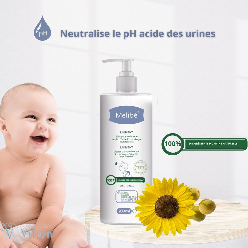 Offre: Melibé Liniment pour le Change - 500ml+ Crème de Change - 100ml = Un Tapis de Change Offert!