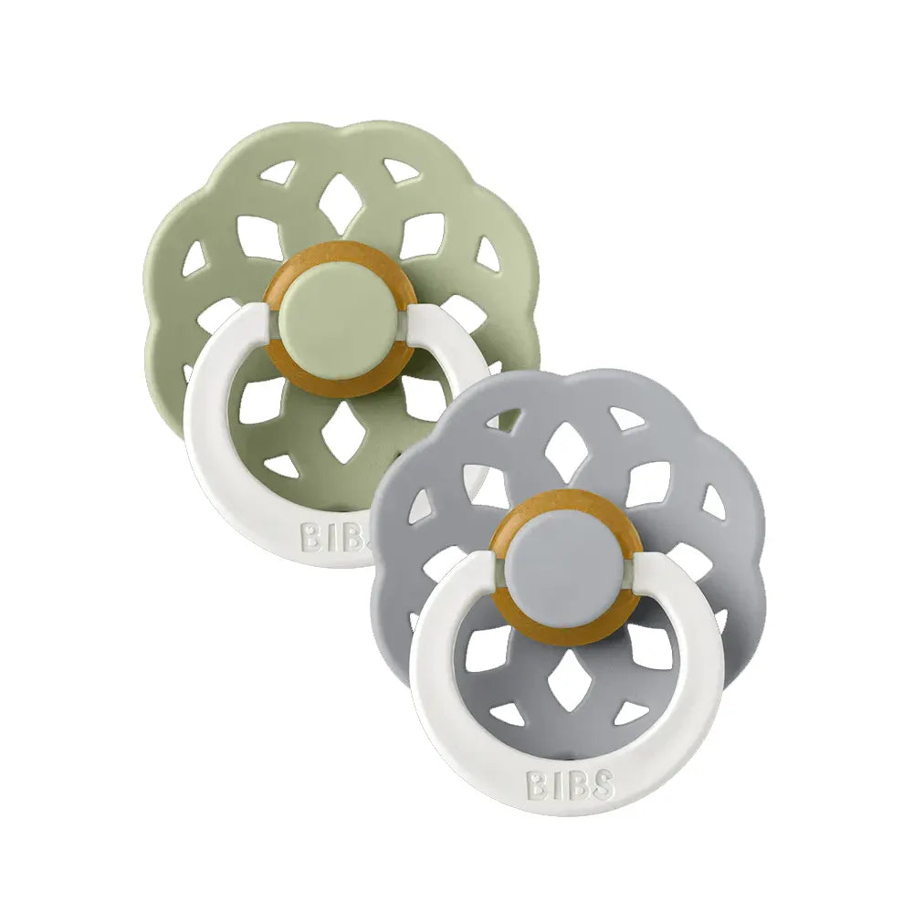 BIBS Lot de 2 Sucettes Bohème Nuit Rondes – Sauge/Nuage - GLOW