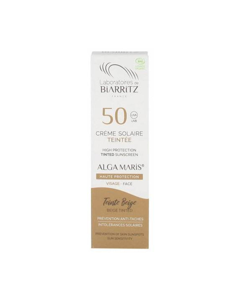 Biarritz Crème Solaire SPF50 Teintée Beige Certifiée Bio - 50ml