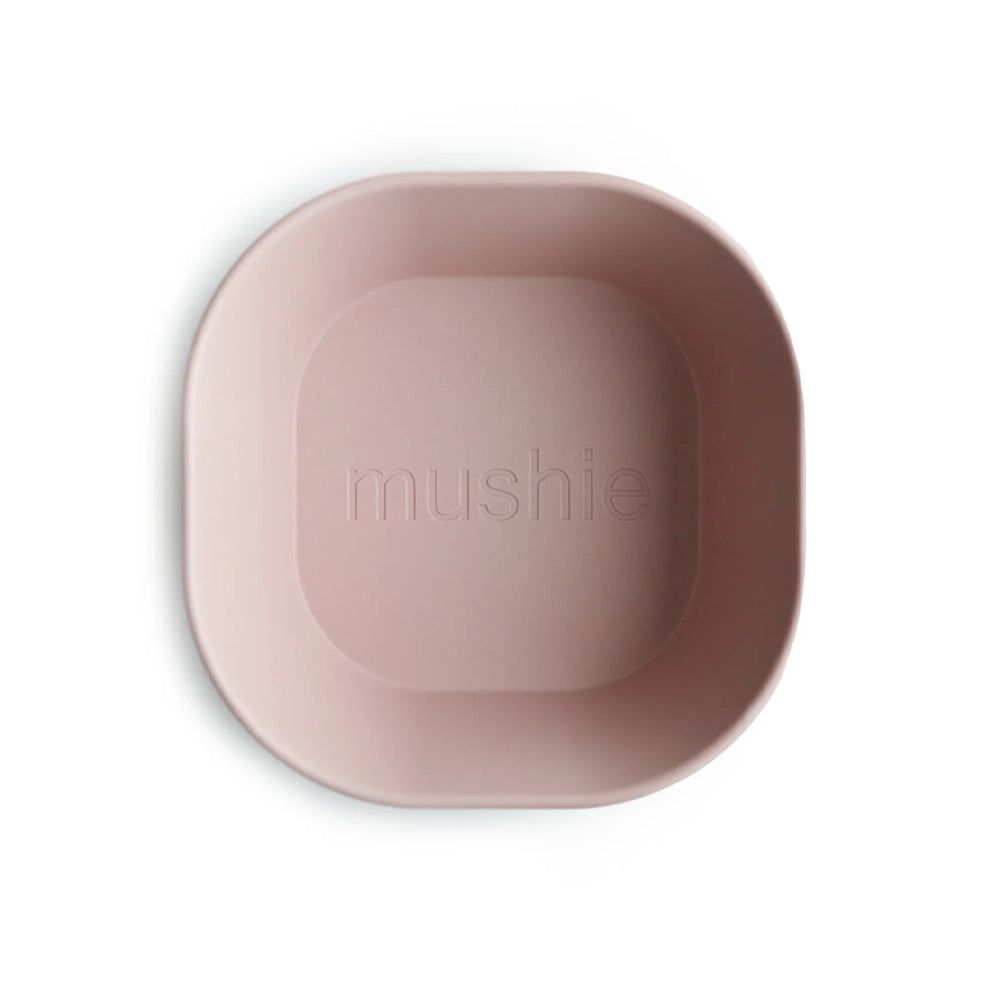 Mushie Ensemble de 2 Bols de Vaisselle Carré - Blush