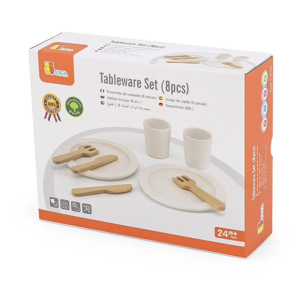 Viga Toys Set de Service de Table 8 Pièces 24M+