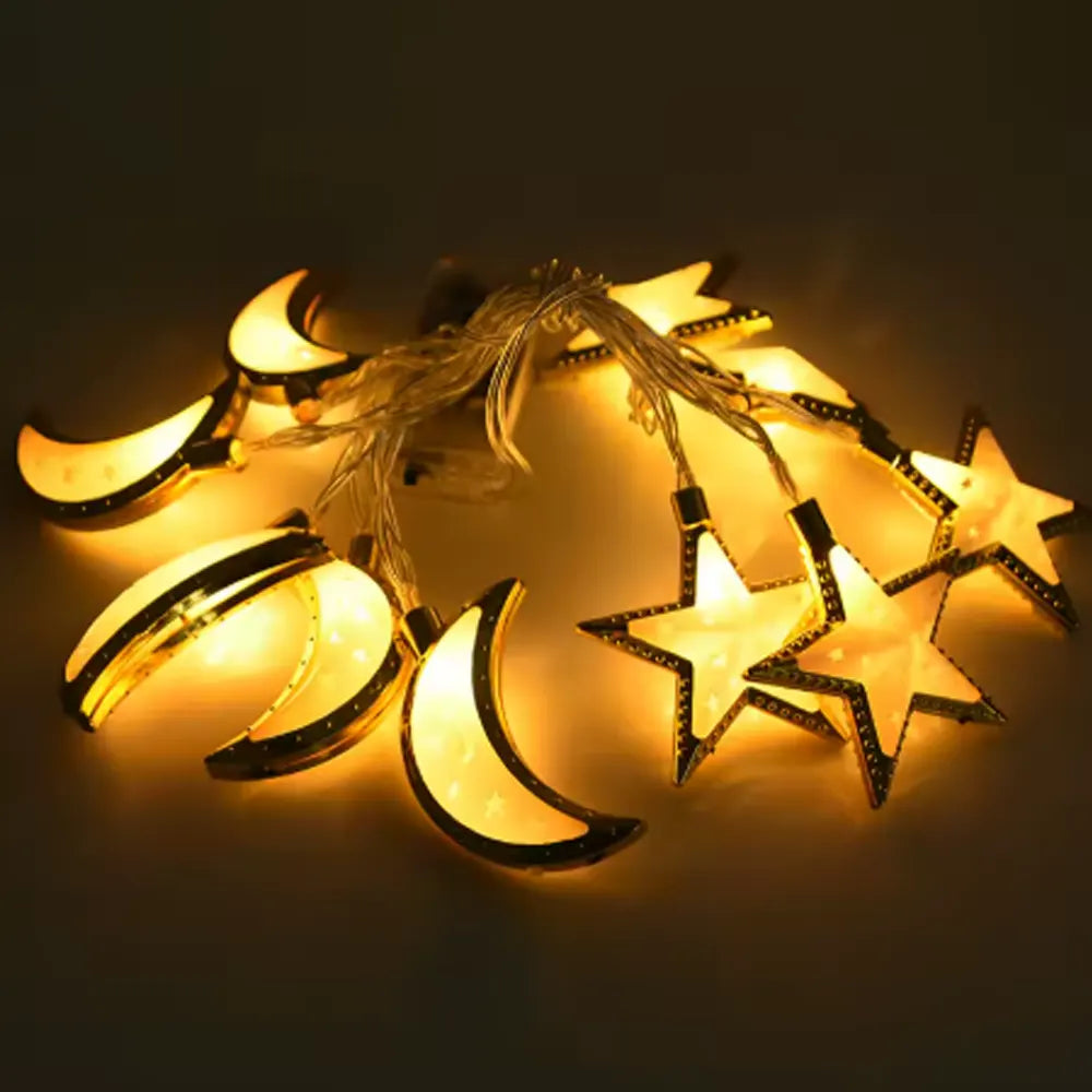 LED Light Garland with Battery Box 1.65m - Moon & Star