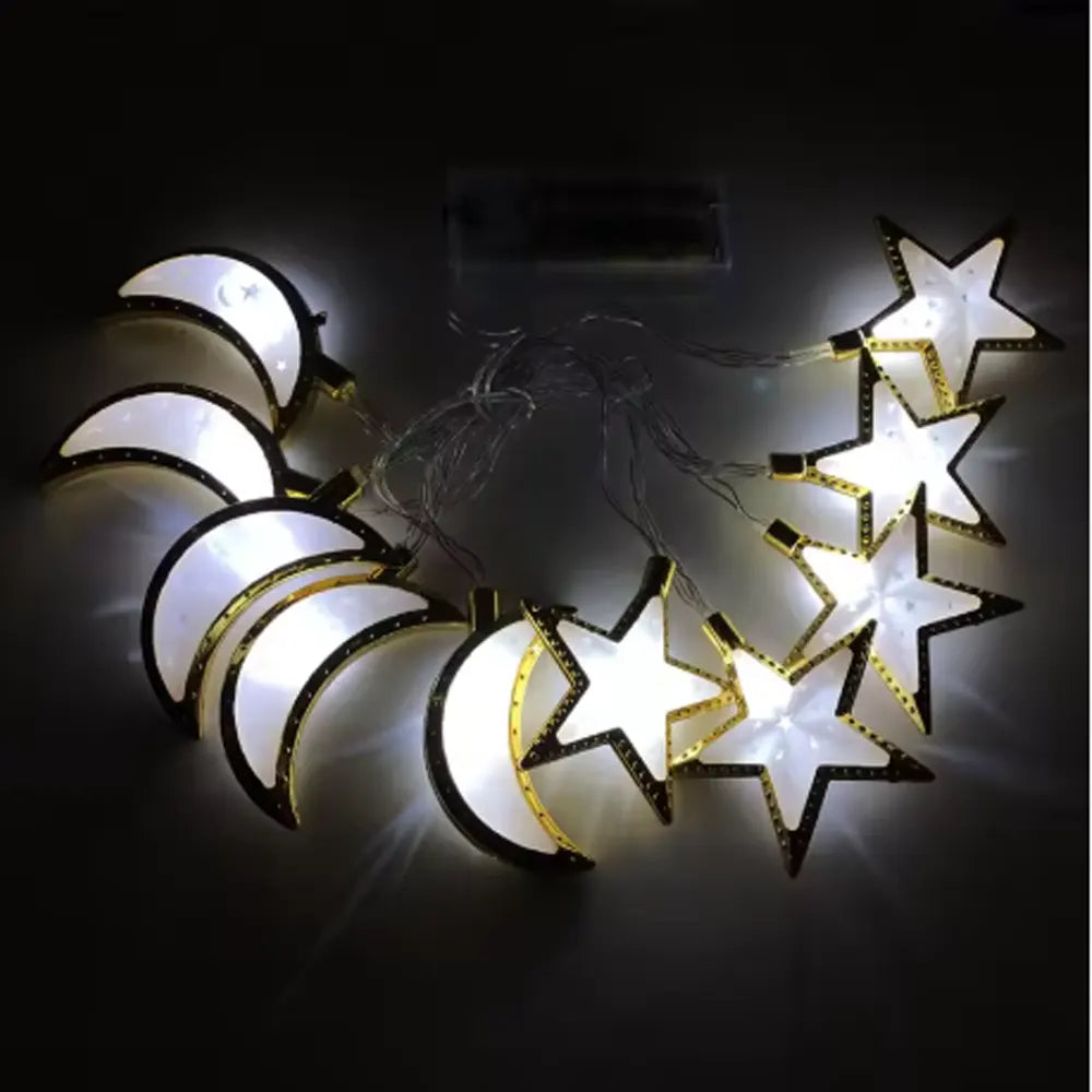 LED Light Garland with Battery Box 1.65m - Moon & Star