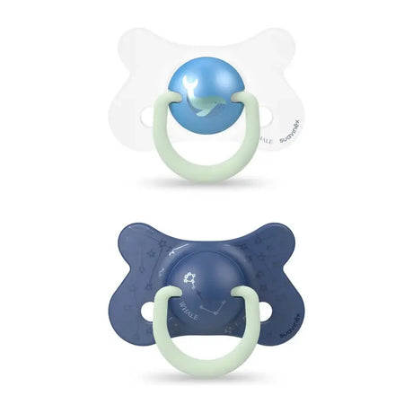 Lot de 2 Sucettes Suavinex Night & Day Réversible – 4-18M