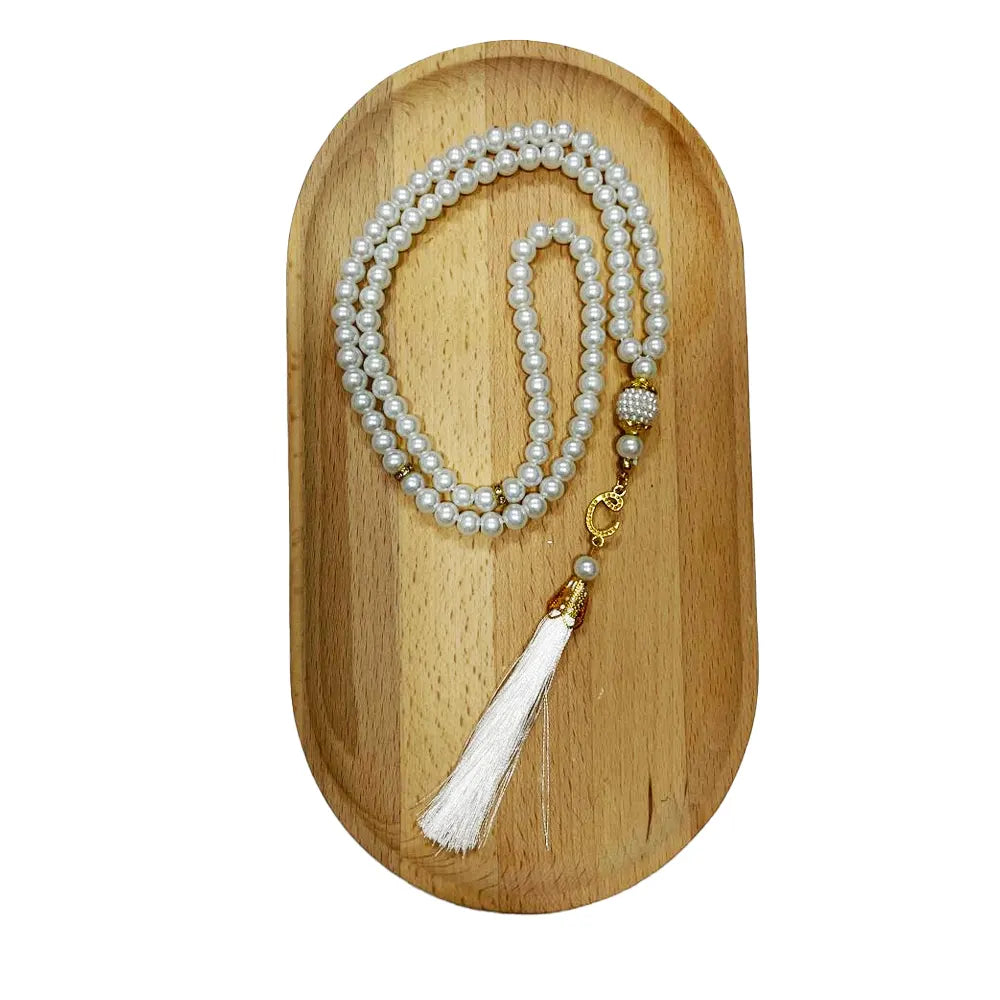 Large Muslim Rosary Tasbih Beads - White