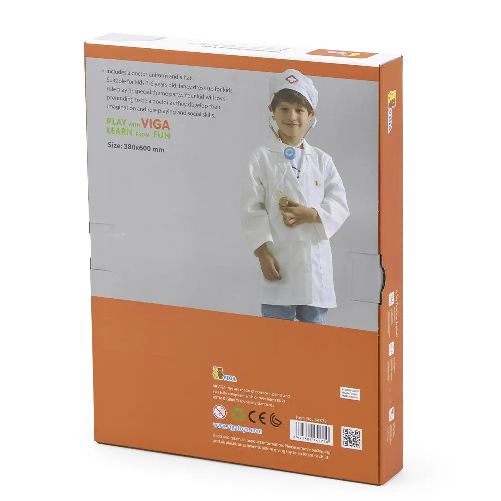 Viga Toys Petit Docteur Uniforme & Chapeau 3A+