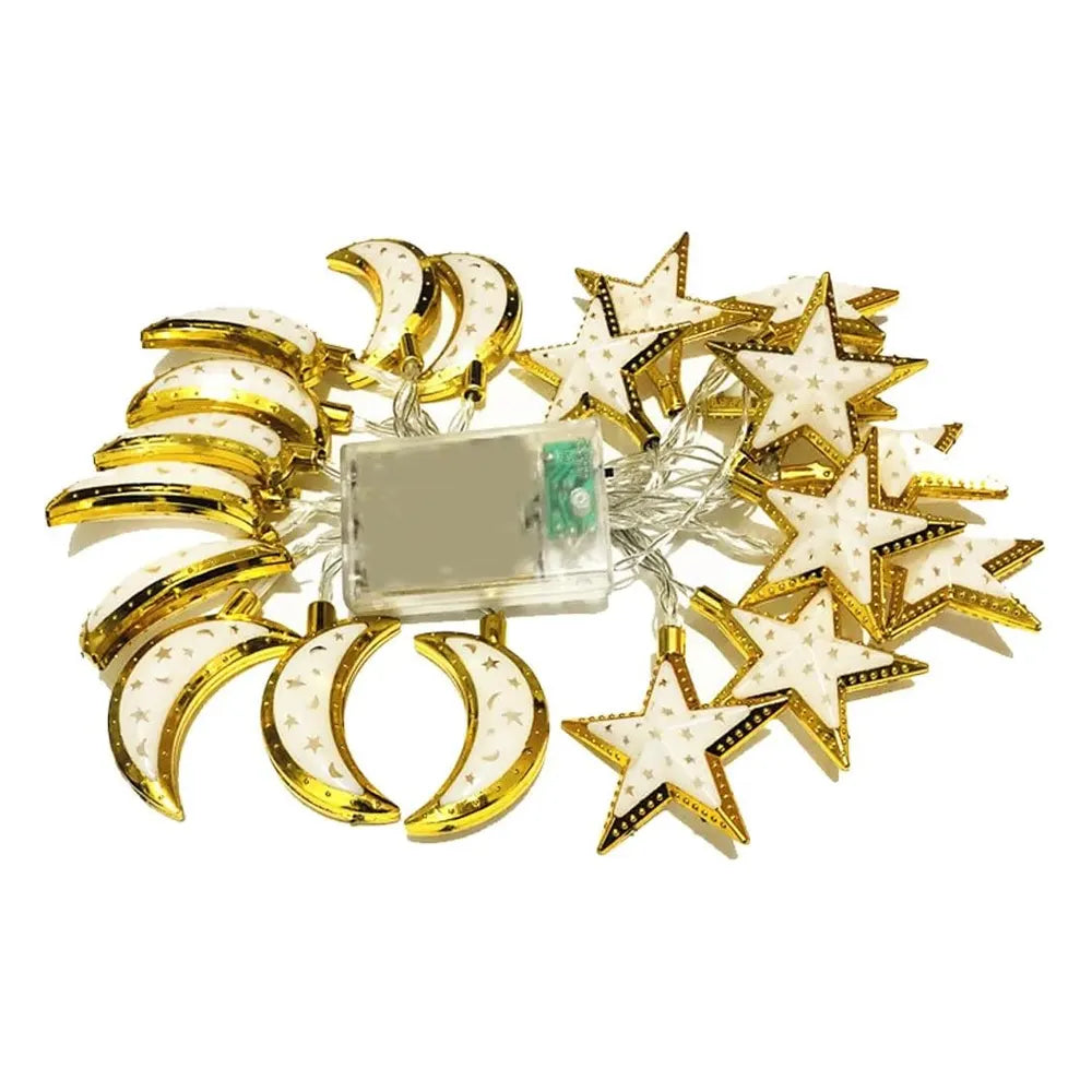 LED Light Garland with Battery Box 1.65m - Moon & Star