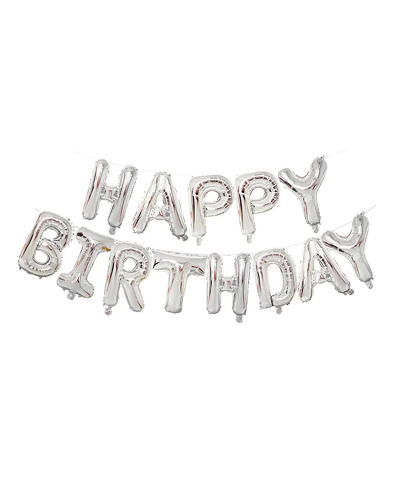 Bannière Happy Birthday - Argenté