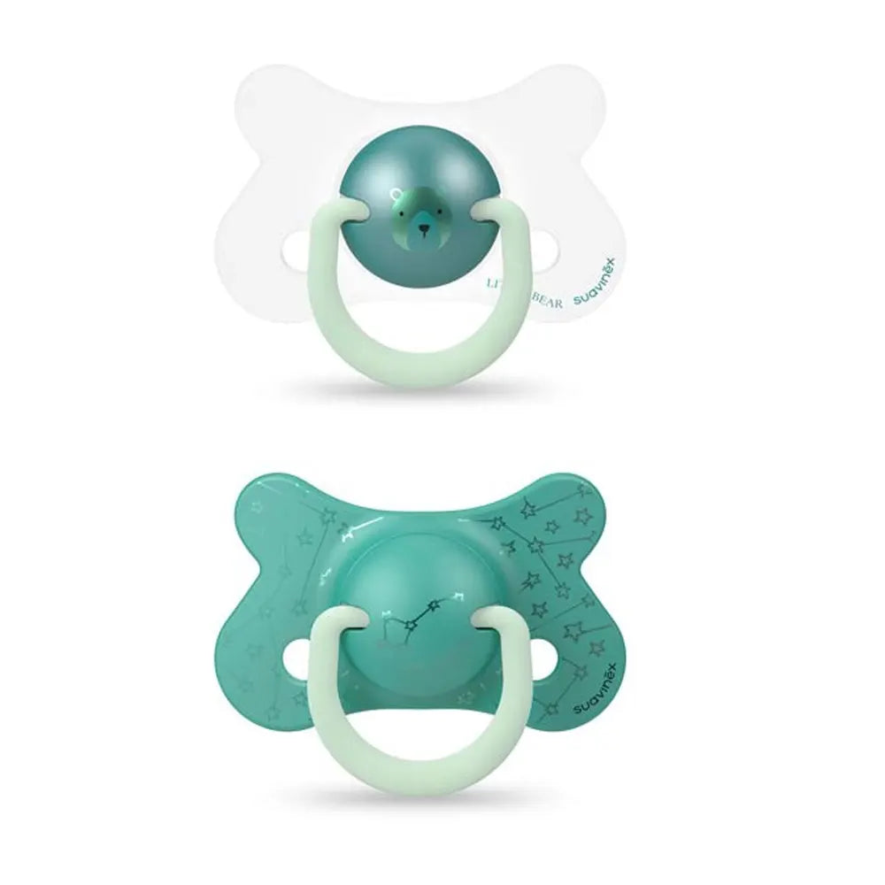 Lot de 2 Sucettes Suavinex Night & Day Réversible – 4-18M