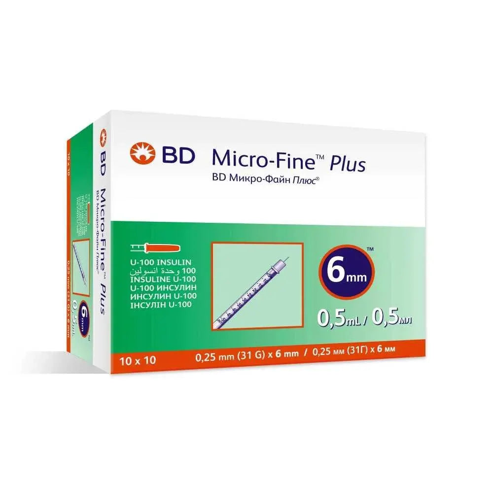 BD Micro-Fine Plus Insulin Syringes 0.5 ml – Box of 10