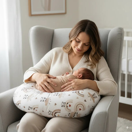 BébéYo Coussin d'Allaitement Panda Rainbow - Beige