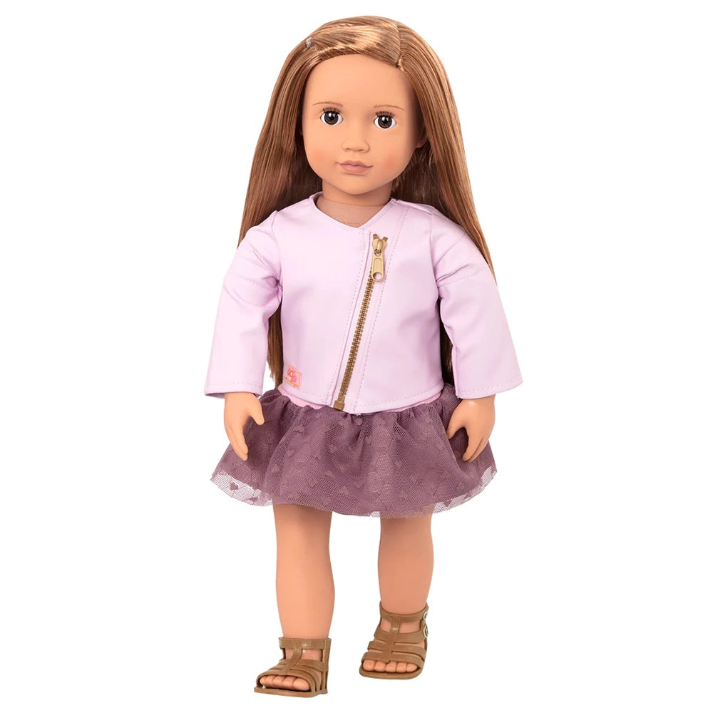 Our Generation 18-inch Doll with Pink Leather Jacket 3Y+ - Vienna
