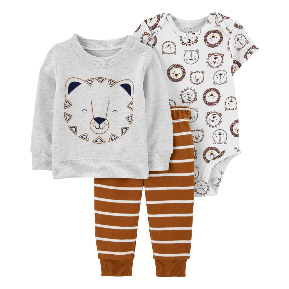 Carter's Baby 3-Piece Set - Gray & Brown