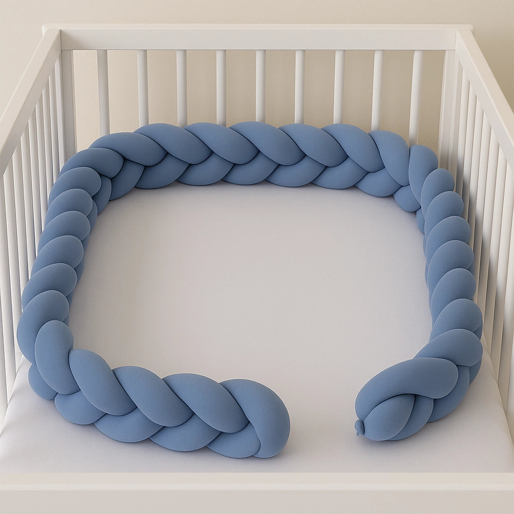 Babymat Tour de Lit Tressé - Bleu Foncé