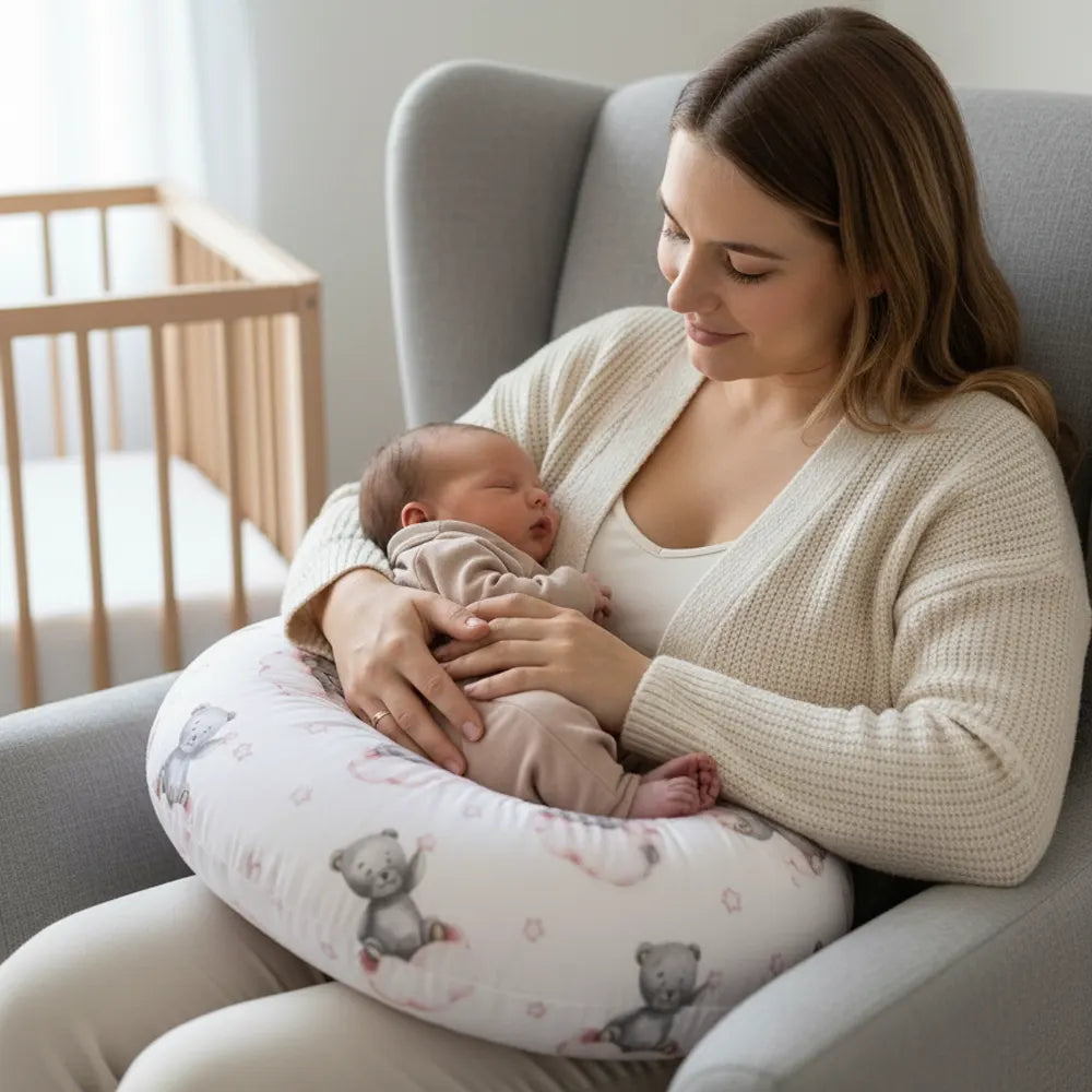 BébéYo Coussin d'Allaitement Nuage d’Ourson - Rose