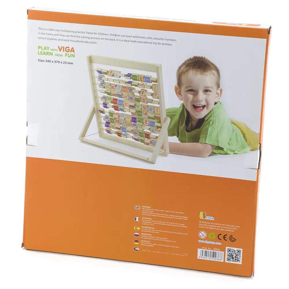 Viga Toys Table d'Apprentissage de Multiplication 3A+