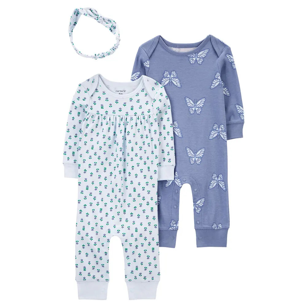 Ensemble 3 Pièces Carter's - Floral Bleu