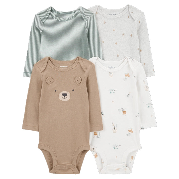 Carter's Set of 4 Long Sleeve Bodysuits - Multi
