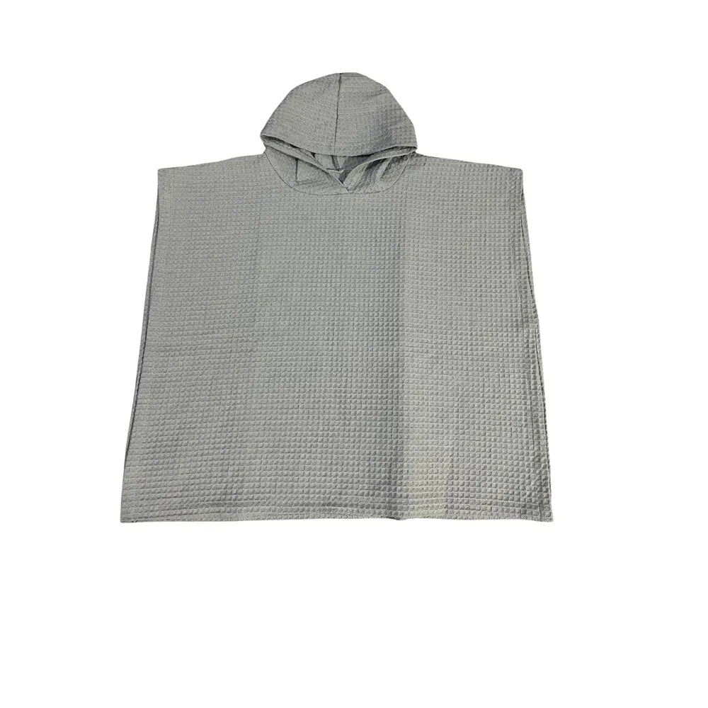 Honeycomb Cotton Bath Poncho – Gray