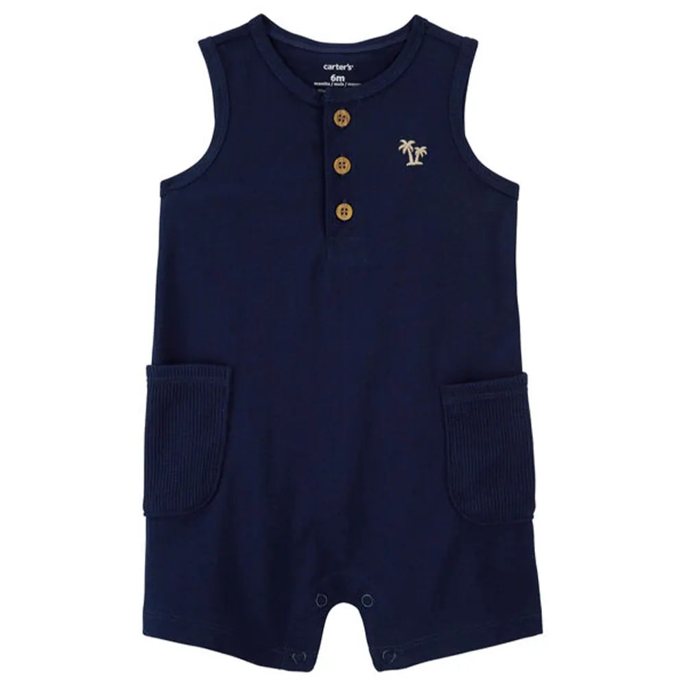 Barboteuse en Coton à Motif Palmier Carter's - Bleu