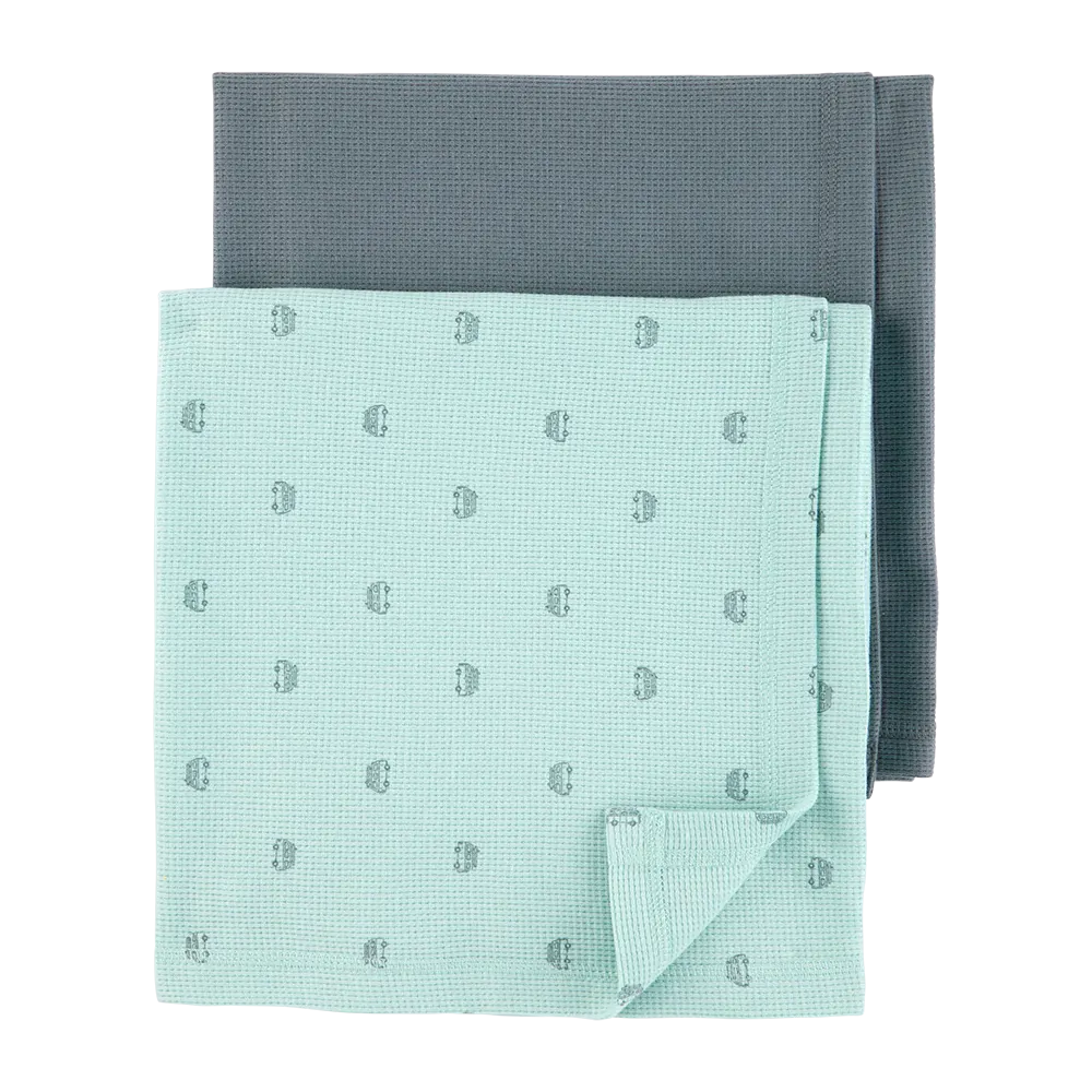 Lot de 2 couvertures gaufrées pour bébé - Garçon