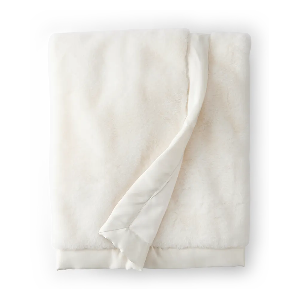 Couverture en peluche pour bébé - Blanc
