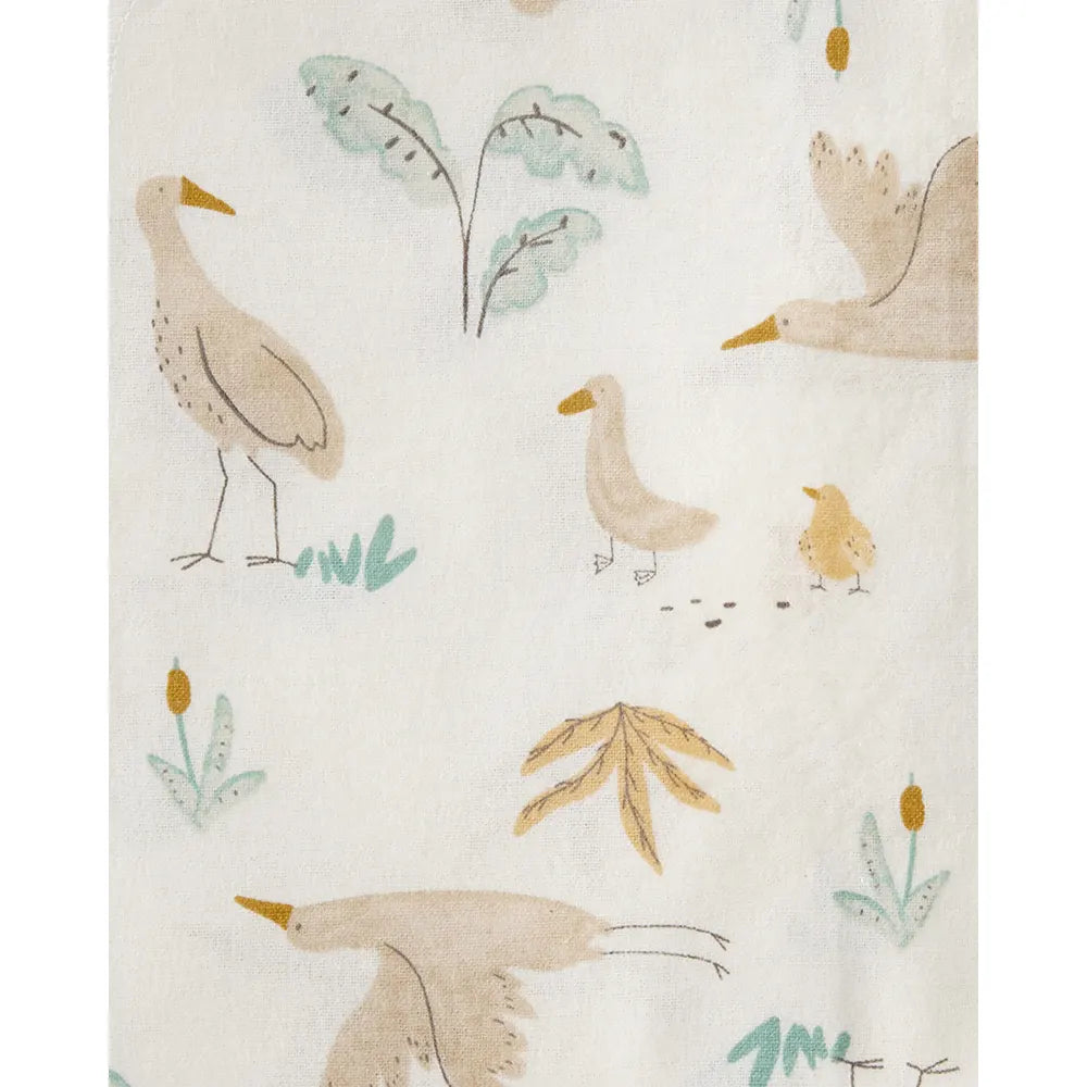 Lot de 4 langes de réception cigogne - Jaune