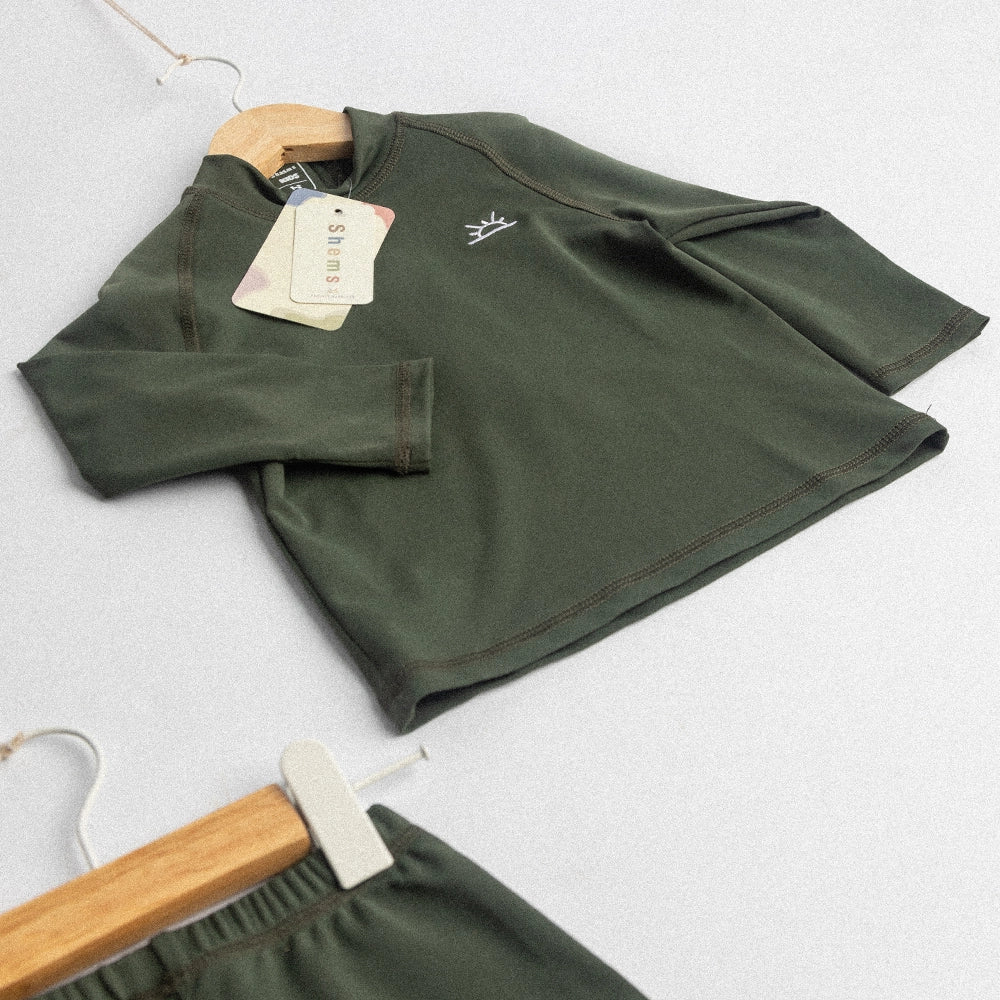 Shems Kids Set anti-UV Mowgli - Verde caqui
