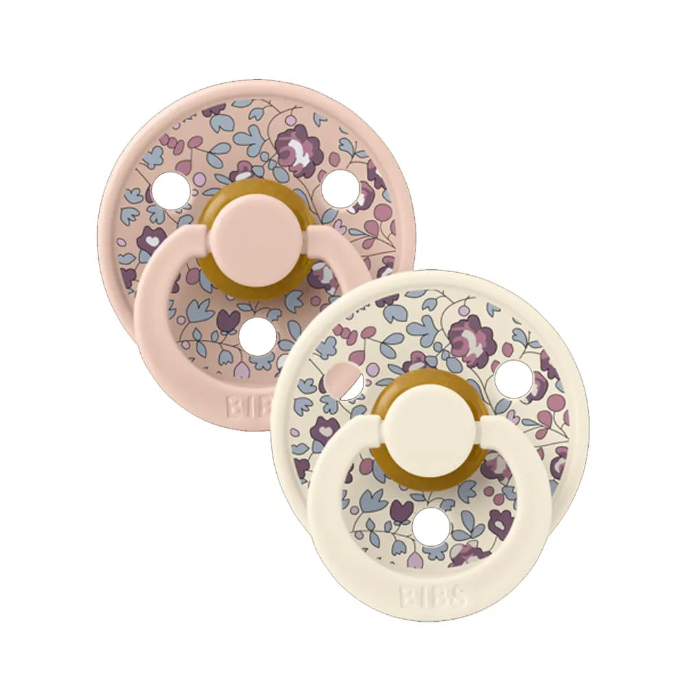 BIBS x LIBERTY Lot de 2 Sucettes Rondes - Eloise Blush Mix