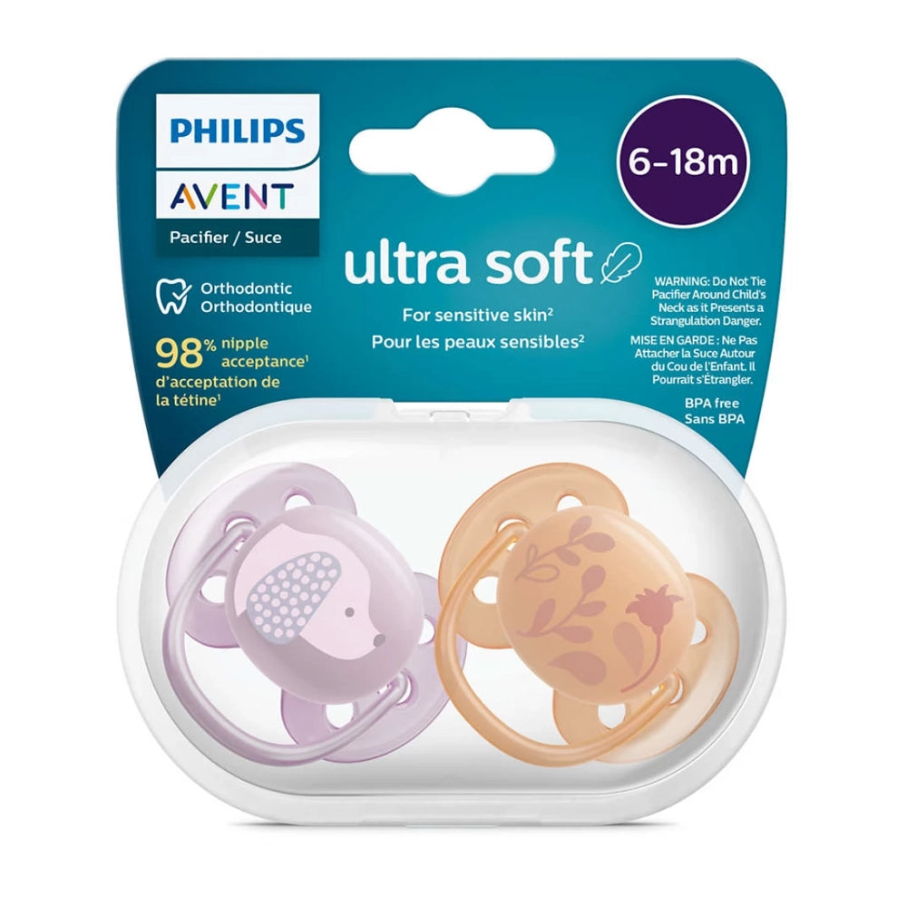 Philips Avent Lot de 2 Sucettes Soft 6-18m Girl